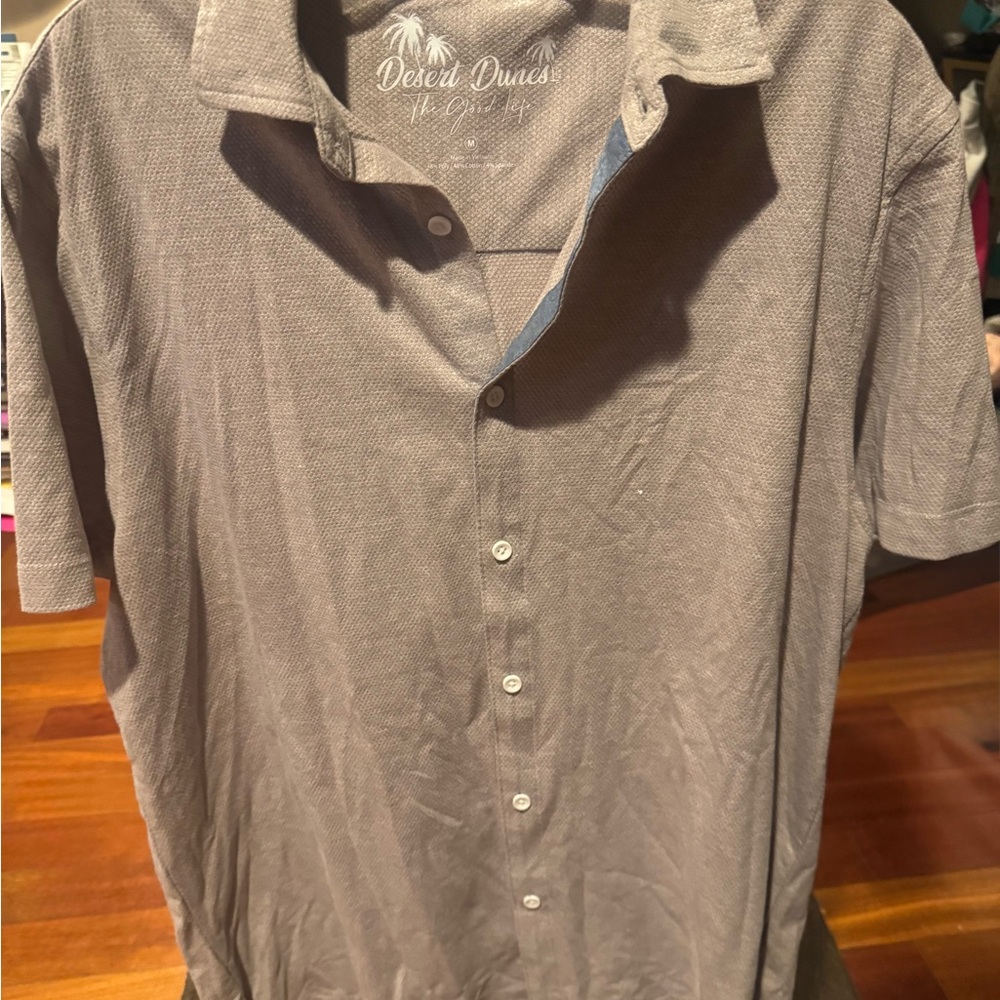Desert Dunes Casual Gray Button Down Shirt
